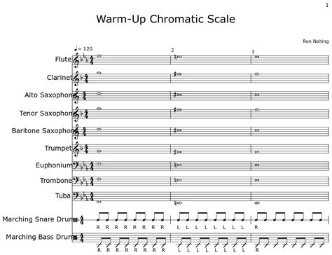 Warm-Up Chromatic Scale - Sheet music for Flute, Clarinet, Alto ...