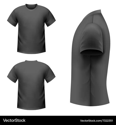 Realistic black t-shirt Royalty Free Vector Image