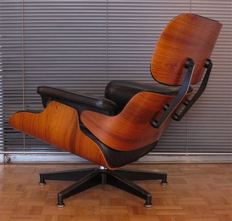 Vintage Black Leather & Rosewood Eames Lounge Chair For Herman Miller ...