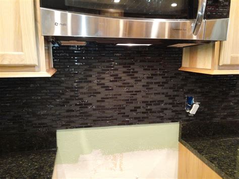 Black glass backsplash