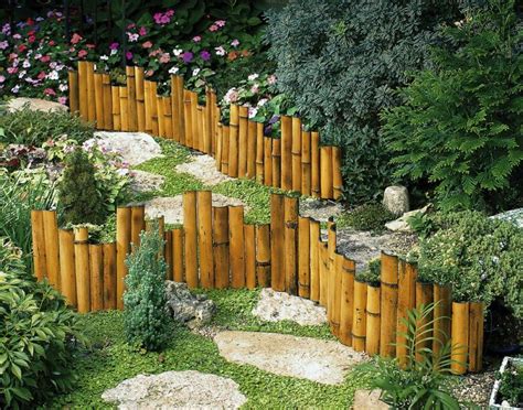 landscape edging *bamboo* | Bamboo garden fences, Backyard garden ...