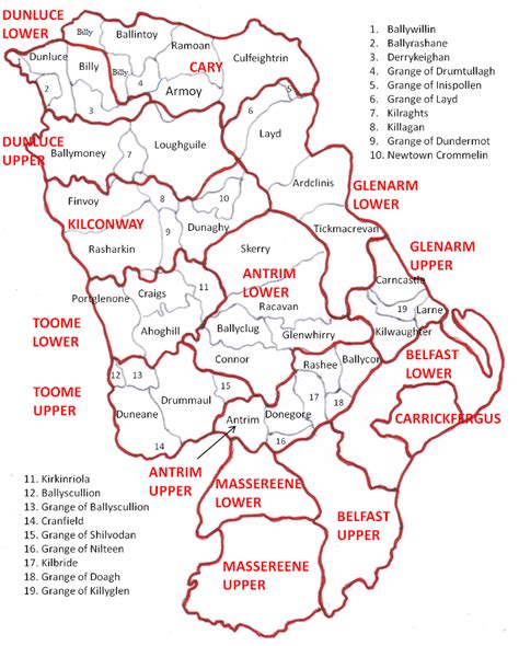 Baronies and Parishes of Co. Antrim