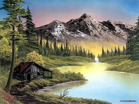 Bob Ross • 'Mountain Retreat' | Bob ross paintings, Bob ross landscape ...