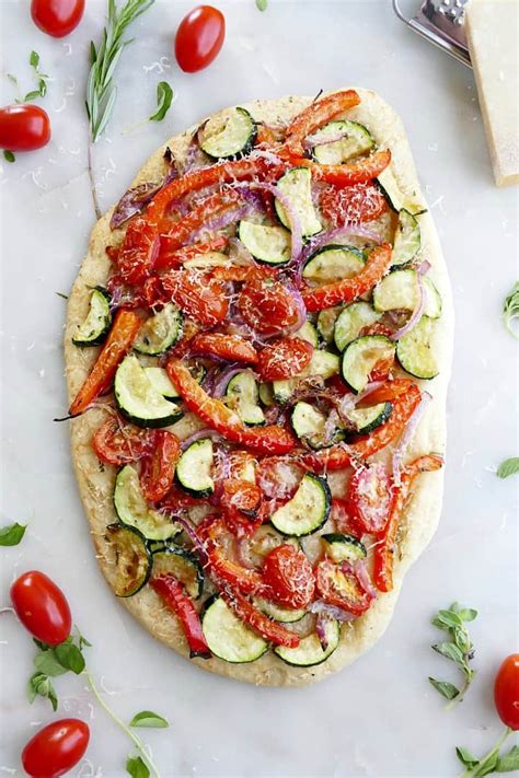 Roasted Veggie Flatbread Appetizer - It's a Veg World After All®