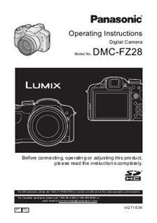 Panasonic Lumix FZ28 Printed Manual