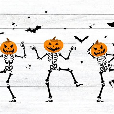 Dancing Pumpkin Head Skeletons Halloween Svg Dancing - Etsy