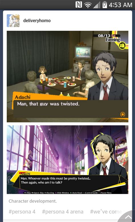 Adachi's Character Development | Megami Tensei - Persona | Know Your Meme