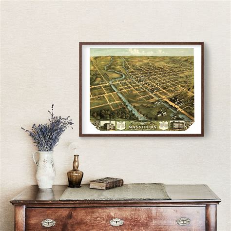 Vintage Map of Massillon, Ohio 1870 by Ted's Vintage Art