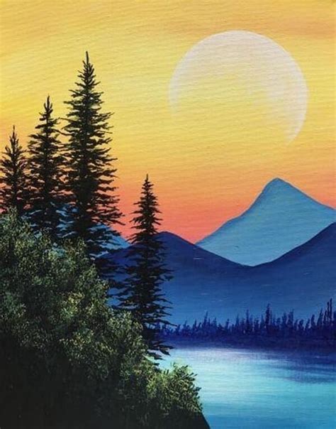 Sunset Easy Landscape Painting Ideas For Beginners - Goimages My