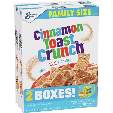 General Mills, Cinnamon Toast Crunch Breakfast Cereal, 2 Boxes - 38.6 ...