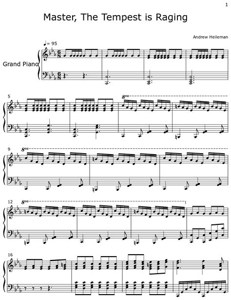 Master, The Tempest is Raging - Sheet music for Piano