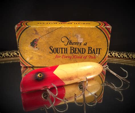 Antique Wooden Fishing Lure With Box South Bend Bass-Oreno No 973 ...