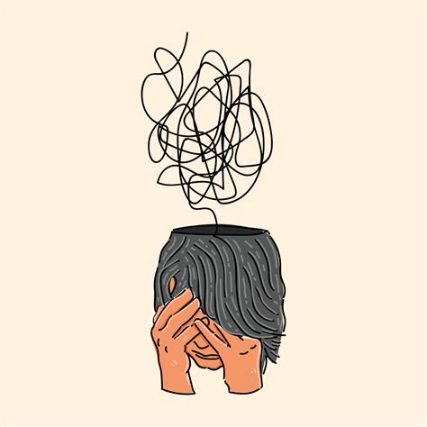 a girl with depression dizzy of mental health poster vector ...