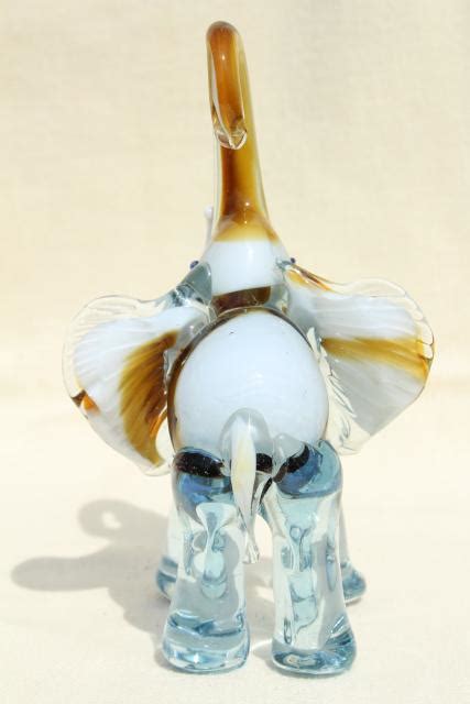 vintage colored glass elephant figurine, Barovier Murano Italian art glass