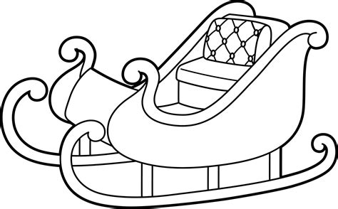 X-Mas Sleigh Vehicle Coloring Page for Kids 10002484 Vector Art at Vecteezy