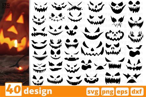 40 SCARY PUMPKINS FACES SVG BUNDLE | Halloween cricut | Fall (908346 ...