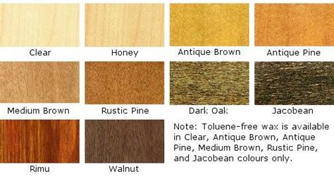 Briwax Original wax colour chart | Wax, Color chart, The originals