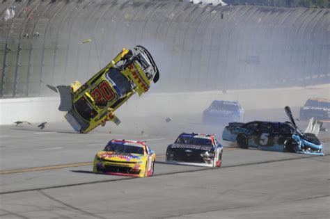 NASCAR’s Blaine Perkins hospitalized after car flips six times in ...