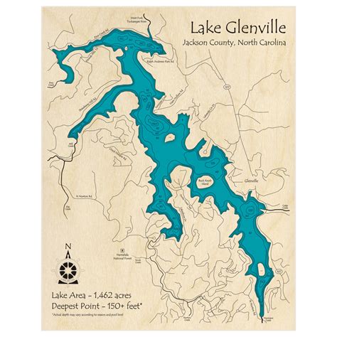 Lake Glenville 3D Custom Wood Map – Lake Art LLC