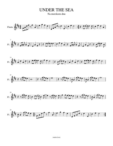 UNDER THE SEA Sheet music for Piano, Flute (Solo) | Musescore.com