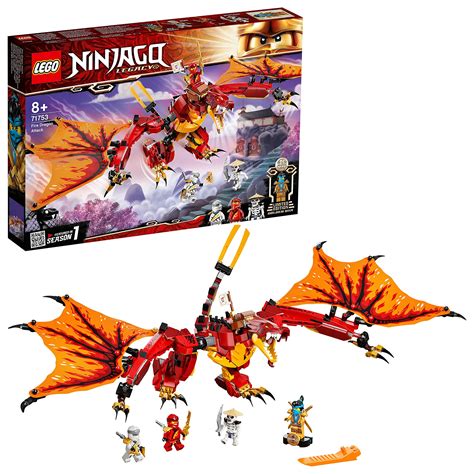 Buy LEGO 71753 NINJAGO Legacy Fire Dragon Attack Toy with Kai, Zane and ...