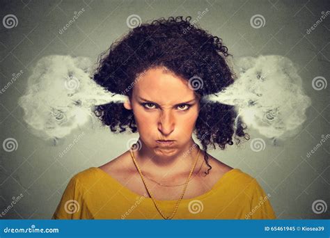 Angry Woman, Blowing Steam Coming Out Of Ears Stock Image ...