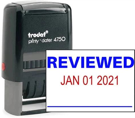 Trodat Printy 4750 Self Inking Dater Stamp "Reviewed" | Star Light Kuwait