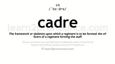 Pronunciation of Cadre | Definition of Cadre - YouTube