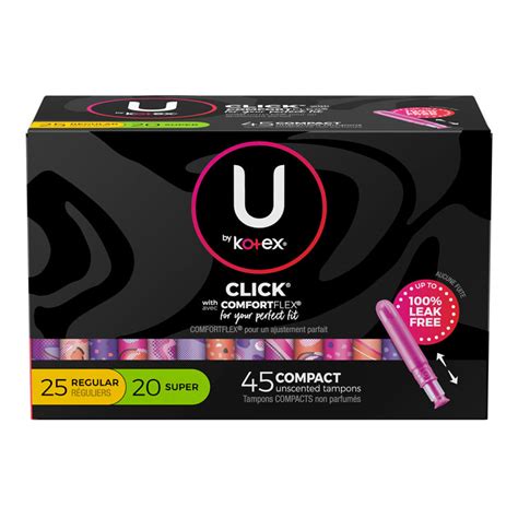 U by Kotex Click Compact Tampons - Variety Pack (45-ct)-5158