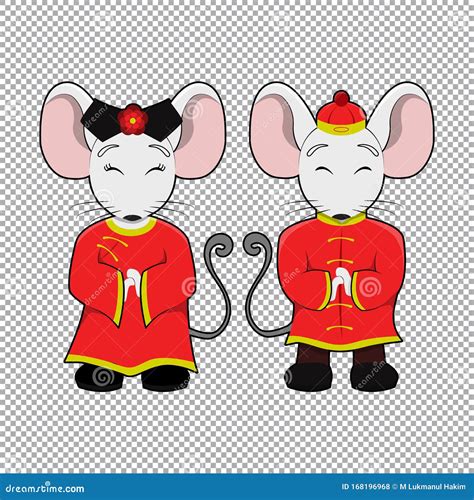 Character Cartoon Rat Using Chinese Cloth Stock Vector - Illustration ...