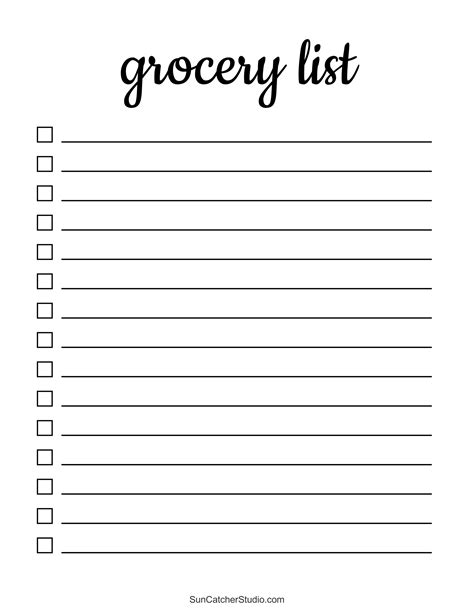 Blank Grocery Shopping List Template – Rebeccachulew.com