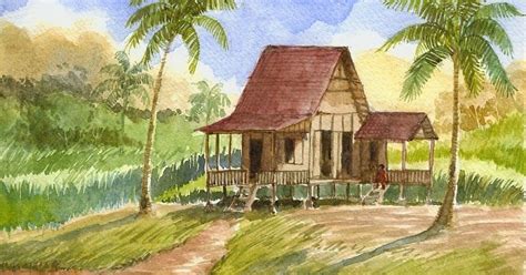 24+ Gambar Kartun Rumah Kampung | Painting, Local art, Aesthetic wallpapers