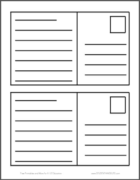 Printable Postcard Template