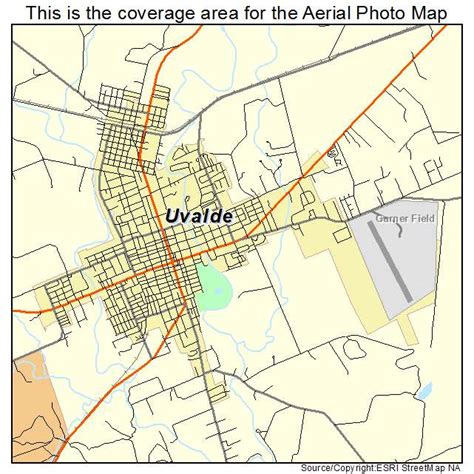 Aerial Photography Map of Uvalde, TX Texas