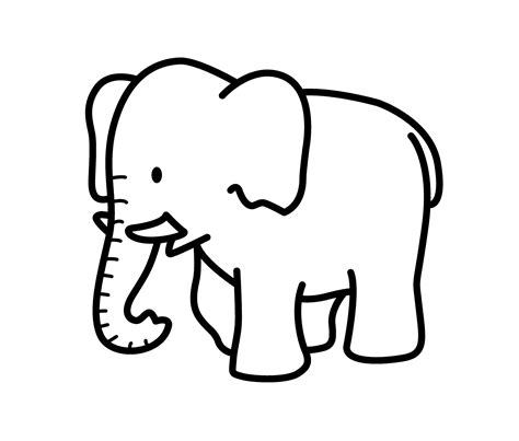 Cartoon elephant animals coloring pages for kids, printable free Easy ...