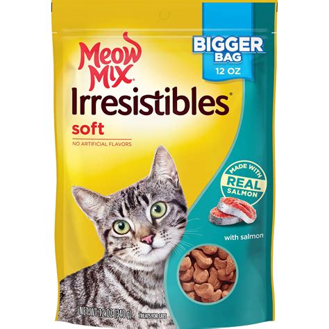 Meow Mix Irresistibles Cat Treats - Soft With Salmon, 12-Ounce Bag ...