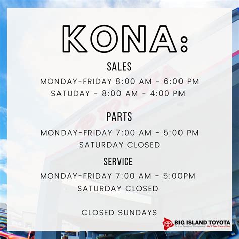 Direction to Locations & Hours | Big Island Toyota Hilo