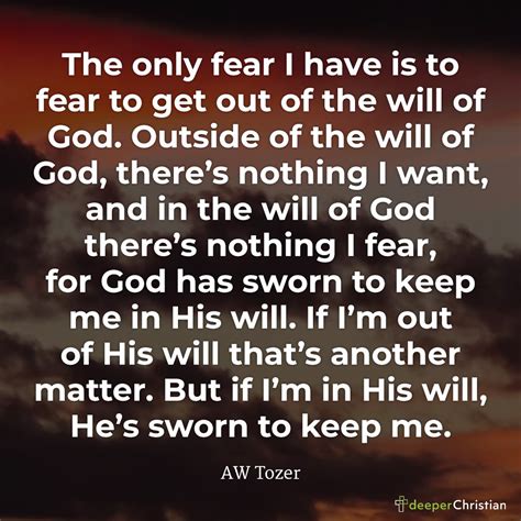 The Only Fear I Have – AW Tozer | Deeper Christian Quotes