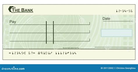 Ilustración Del Cheque En Blanco Fotografía de archivo - Imagen: 20112002