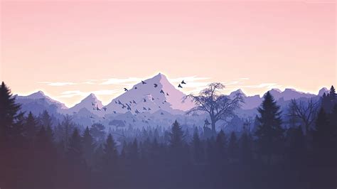 HD wallpaper: mountain and forest, digital art, landscape, mountains ...