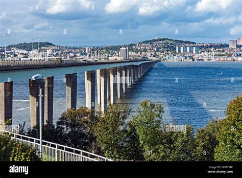 The Tay Road Bridge across the River Tay from Newport-on-Tay to Dundee ...