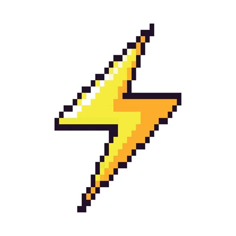 lightning pixel art 10826102 Vector Art at Vecteezy