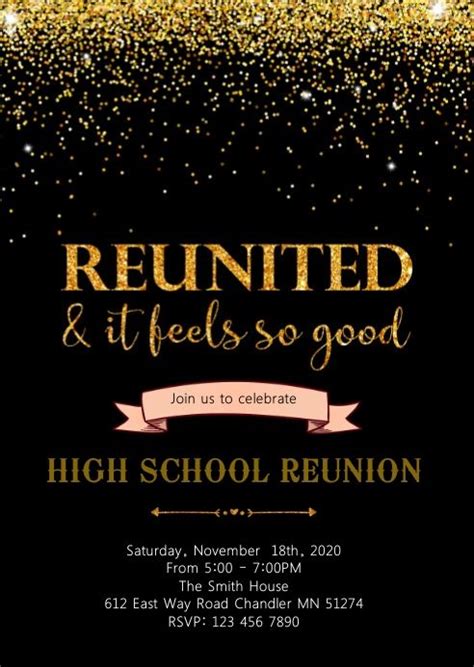 Class reunion party invitation | High school reunion, School reunion ...