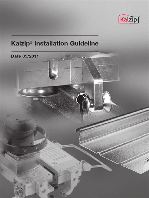 Kalzip Installation Manual PDF | PDF | Roof | Screw