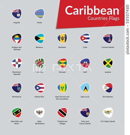 Caribbean Countries Flags icon - Stock Illustration [50507480] - PIXTA