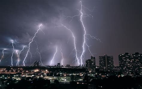 Fond d'écran : ville, nuit, la nature, foudre, orage, tonnerre, Météo ...