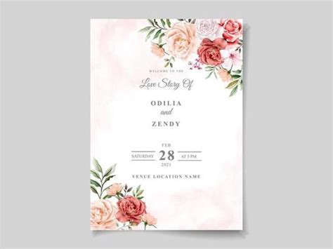 Floral Wedding Invitation Vector Art, Icons, and Graphics for Free Download