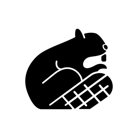 Beaver black glyph icon. Symbol of canadian identity and sovereignty ...