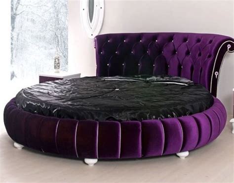 Velvet Purple Modern Round Bedroom Bed Frame : Ultimate Modern Round ...