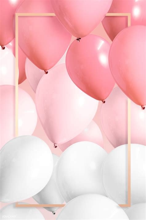 Golden frame balloons on a pink background | premium image by rawpixel ...